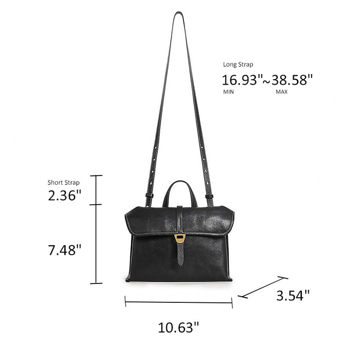 Leather Satchel Bag for Women Vegetable Tanned Structured Satchel Crossbody Work Bag