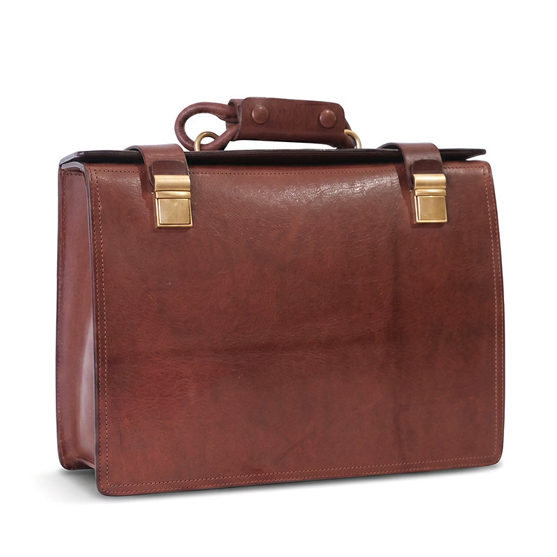 Vegetable Tanned Leather Briefcase Women&