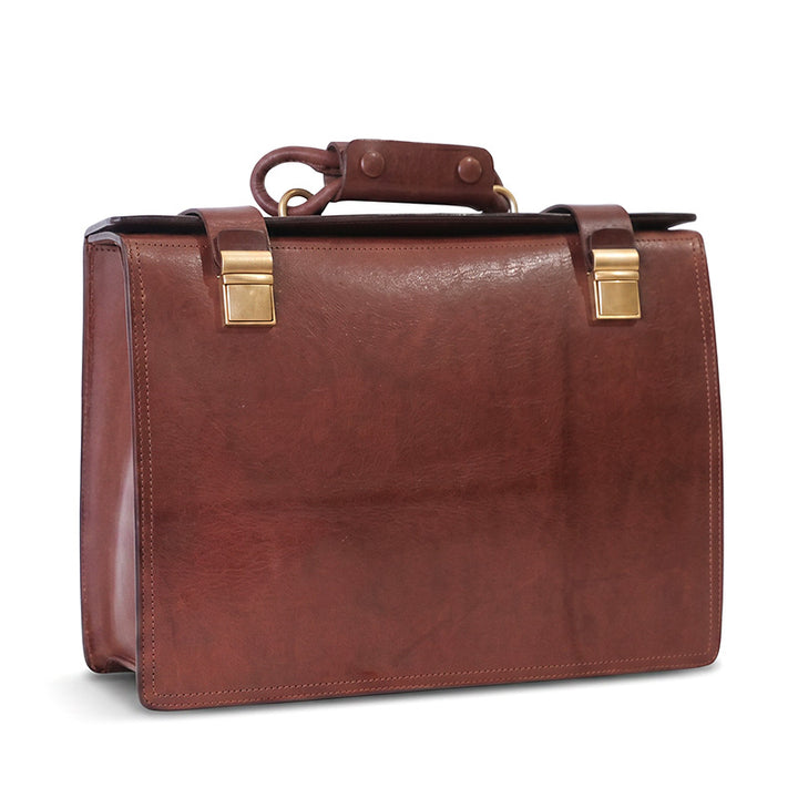 Vegetable Tanned Leather Briefcase Women&