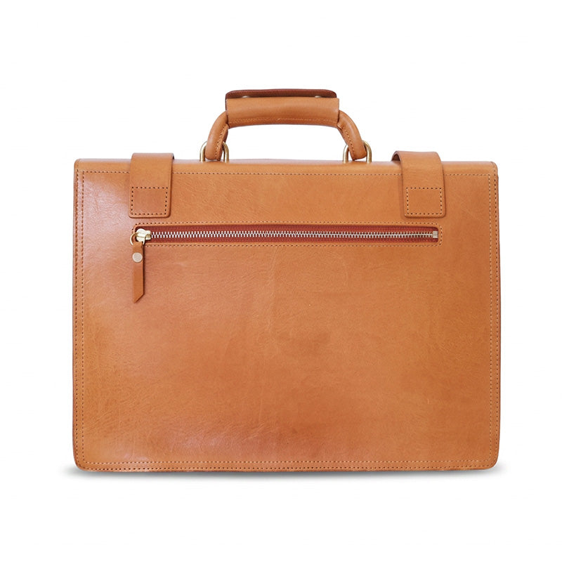 Vegetable Tanned Leather Briefcase Women&