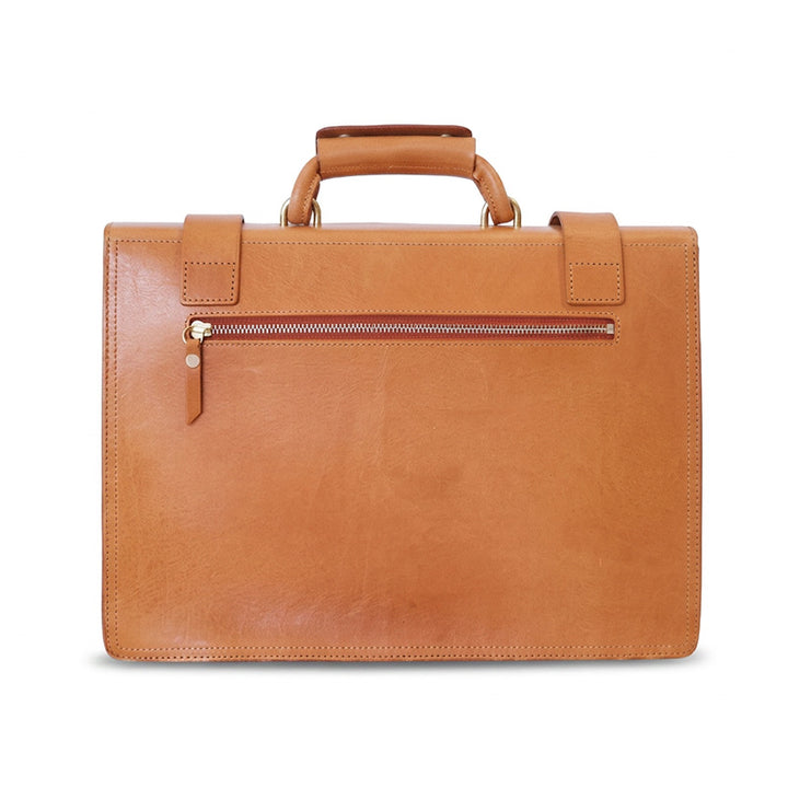 Vegetable Tanned Leather Briefcase Women&