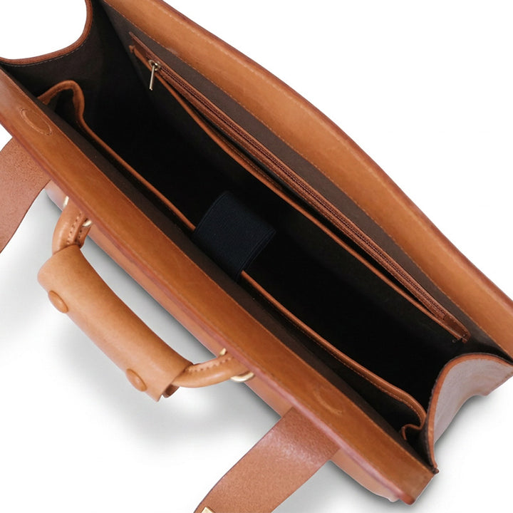 Vegetable Tanned Leather Briefcase Women&