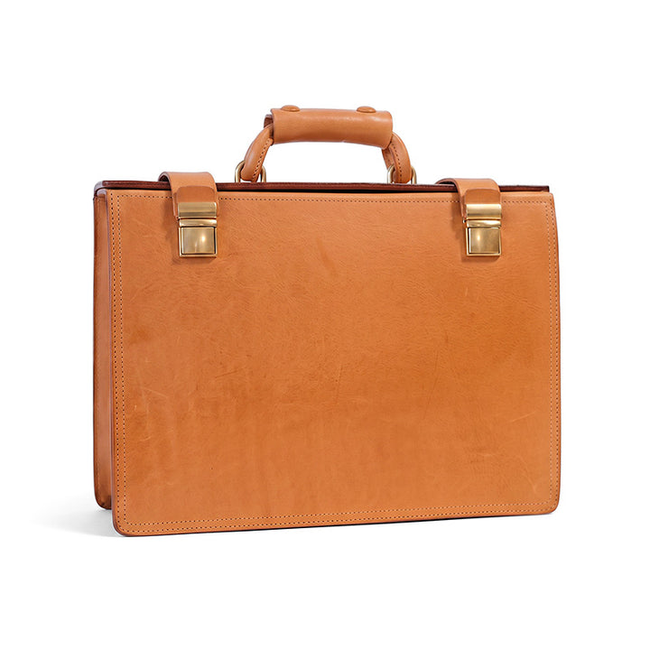 Vegetable Tanned Leather Briefcase Women&