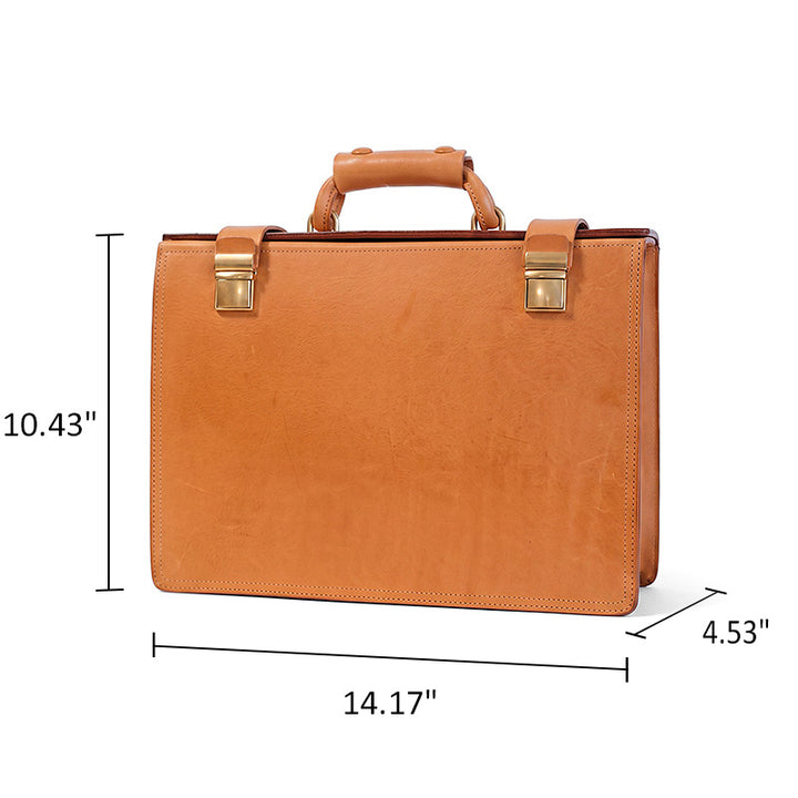 Vegetable Tanned Leather Briefcase Women&