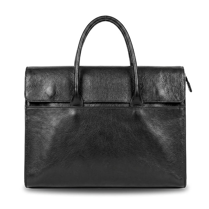Vegetable Tanned Leather Briefcase Large Capacity  Double Top Handle Laptop Bag