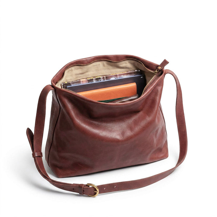 Sac fourre-tout polyvalent grande capacité en cuir de vachette tanné végétal