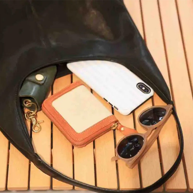 Vegetable Tanned Leather Hobo Bag Large Slouchy Shoulder Bag with Magnetic Closure