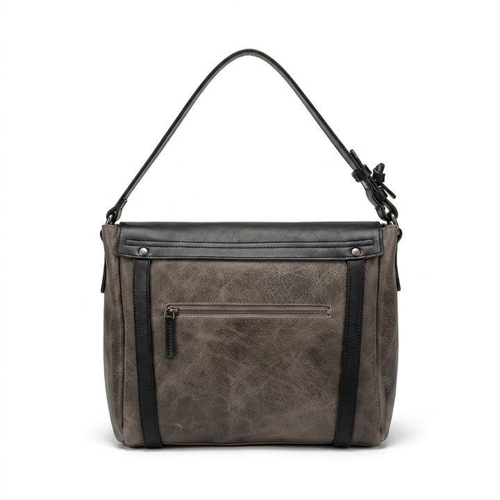 Vegetable Tanned Leather Messenger Bag Vintage Flap Crossbody Laptop Bag 13"