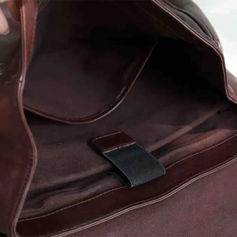 Vegetable-Tanned Leather Flap Backpack  Large Capacity Backpack for Women &amp; Men