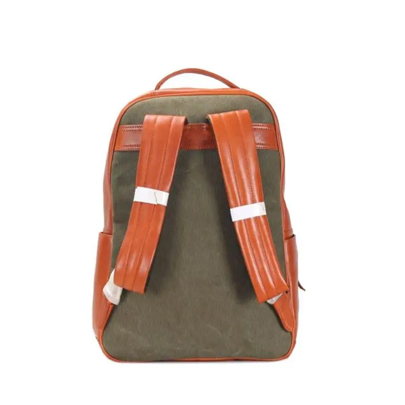 Vegetable-Tanned Leather Backpack Classic Laptop Daypack for Men &amp; Women