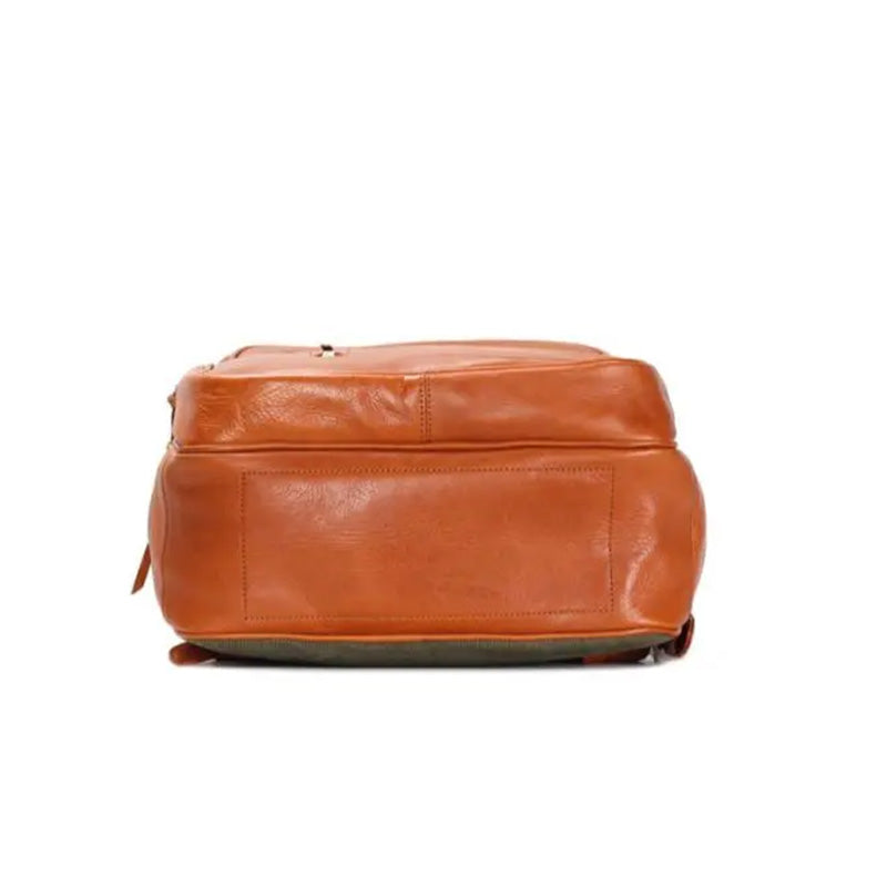 Vegetable-Tanned Leather Backpack Classic Laptop Daypack for Men &amp; Women