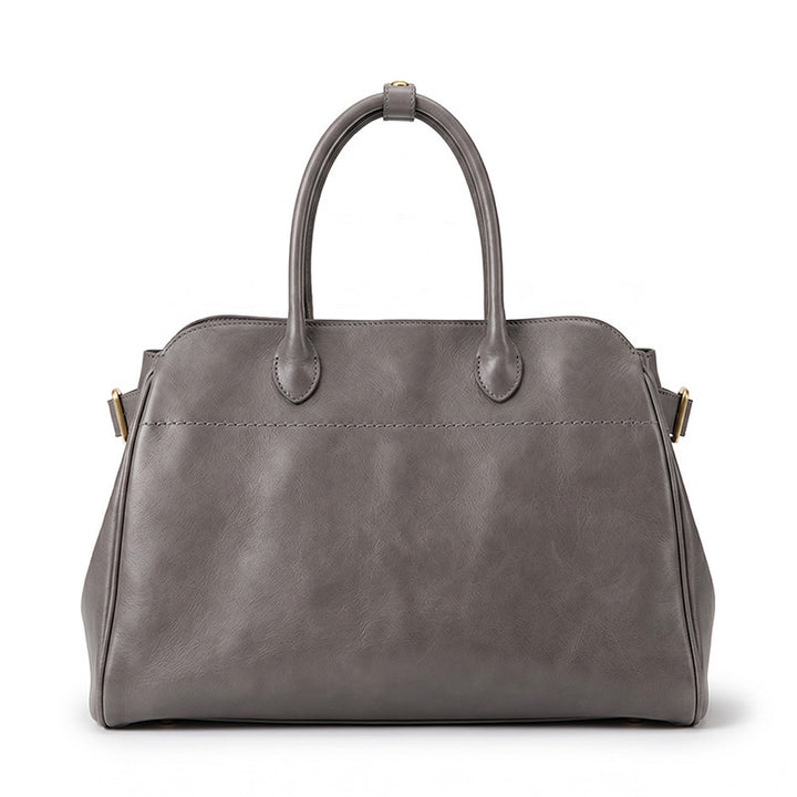 Vegetable Tanned Leather Boston Bag Large Shoulder Crossbody Handbag for Women