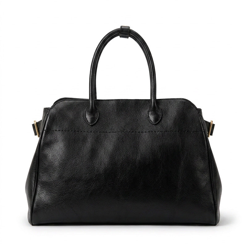 Vegetable Tanned Leather Boston Bag Large Shoulder Crossbody Handbag for Women