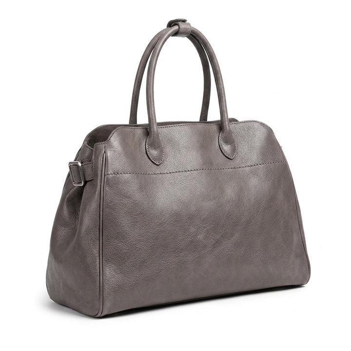 Vegetable Tanned Leather Boston Bag Large Shoulder Crossbody Handbag for Women