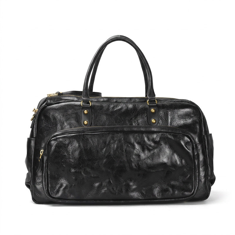Leather Duffle Bag Vegetable-Tanned Boston Weekender &amp; Overnight Bag for Women &amp; Men