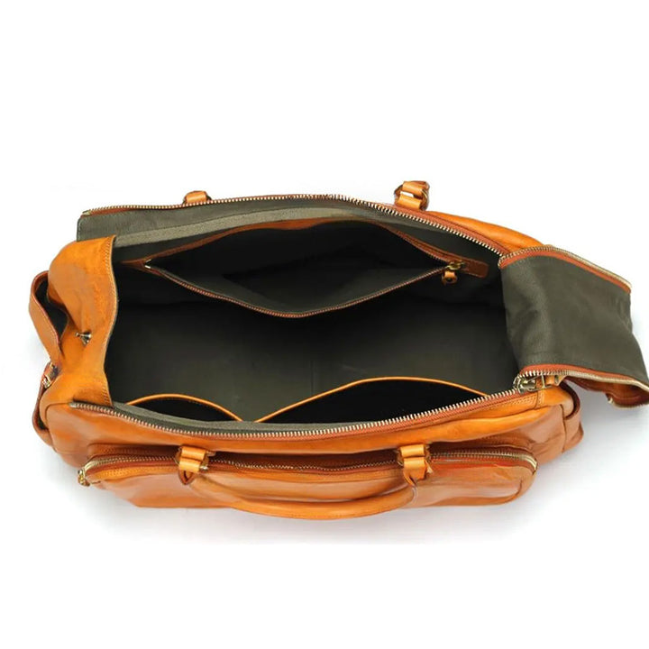 Leather Duffle Bag Vegetable-Tanned Boston Weekender &amp; Overnight Bag for Women &amp; Men