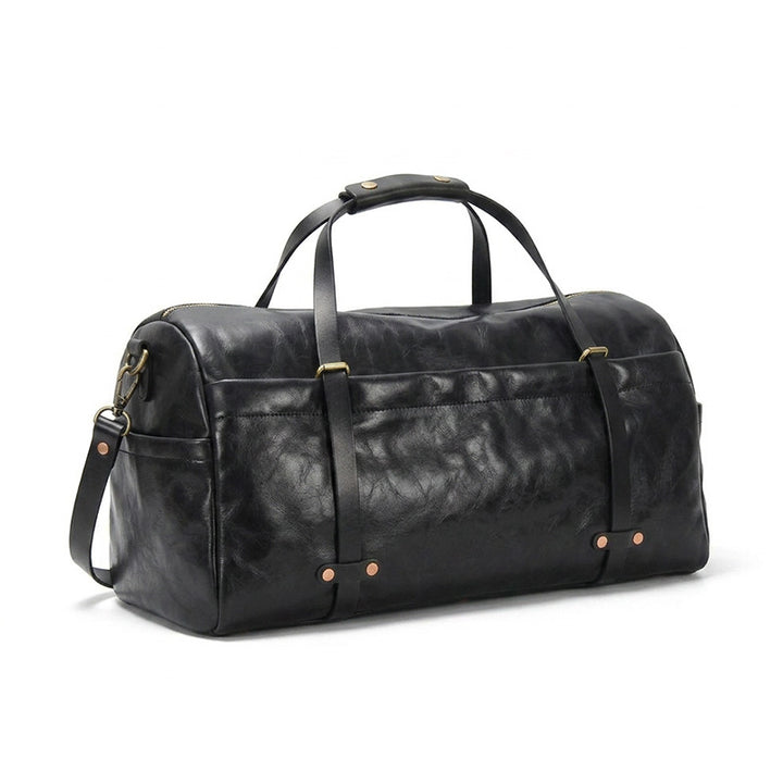 Large Leather Duffle Bag Vegetable-Tanned Weekender Travel Bag for Men &amp; Women
