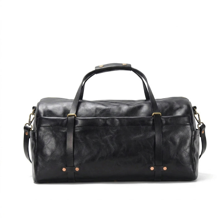 Large Leather Duffle Bag Vegetable-Tanned Weekender Travel Bag for Men &amp; Women