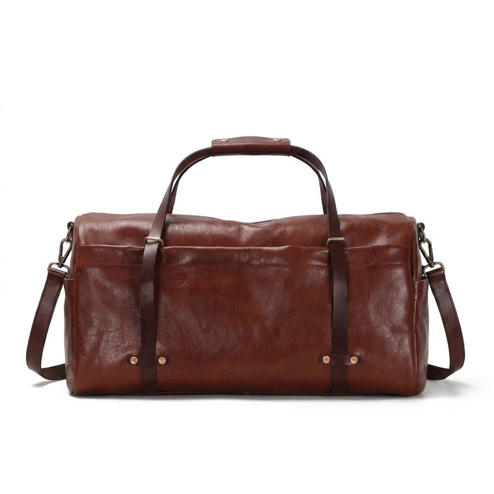 Large Leather Duffle Bag Vegetable-Tanned Weekender Travel Bag for Men &amp; Women