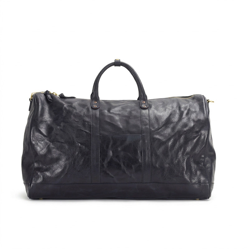 Oversized Leather Duffle Bag Vegetable-Tanned Weekender Travel Bag for Men &amp; Women