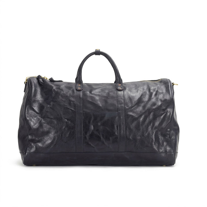 Oversized Leather Duffle Bag Vegetable-Tanned Weekender Travel Bag for Men &amp; Women