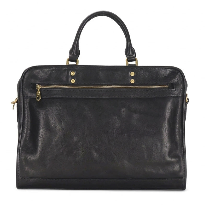Leather Briefcase for Women &amp; Men Vegetable-Tanned Laptop Shoulder Bag 15 Inch