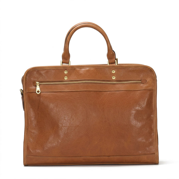 Leather Briefcase for Women &amp; Men Vegetable-Tanned Laptop Shoulder Bag 15 Inch
