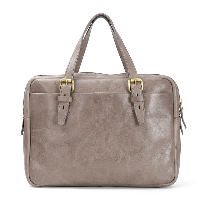Leather Briefcase for Women &amp; Men Vegetable-Tanned Laptop Shoulder Bag with Pen Holder