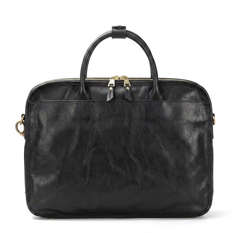 Multi-Compartment Leather Briefcase for Men &amp; Women Vegetable-Tanned Laptop Work Bag