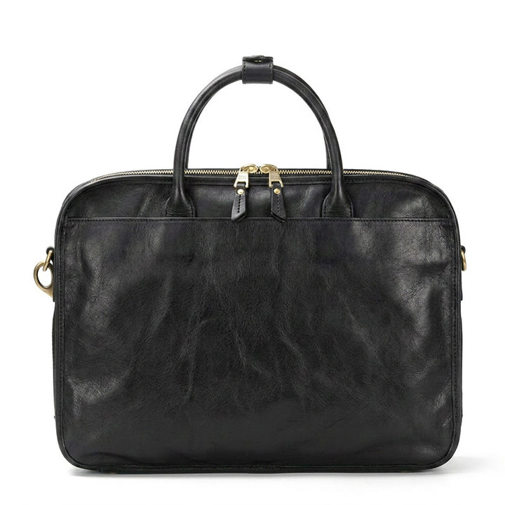 Multi-Compartment Leather Briefcase for Men &amp; Women Vegetable-Tanned Laptop Work Bag