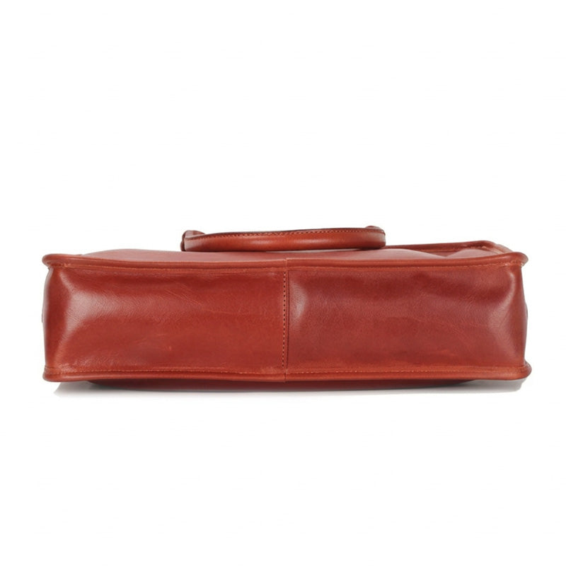 Leather Briefcase for Women Vegetable-Tanned Laptop Work Bag with Card Slots &amp; Pen Holder