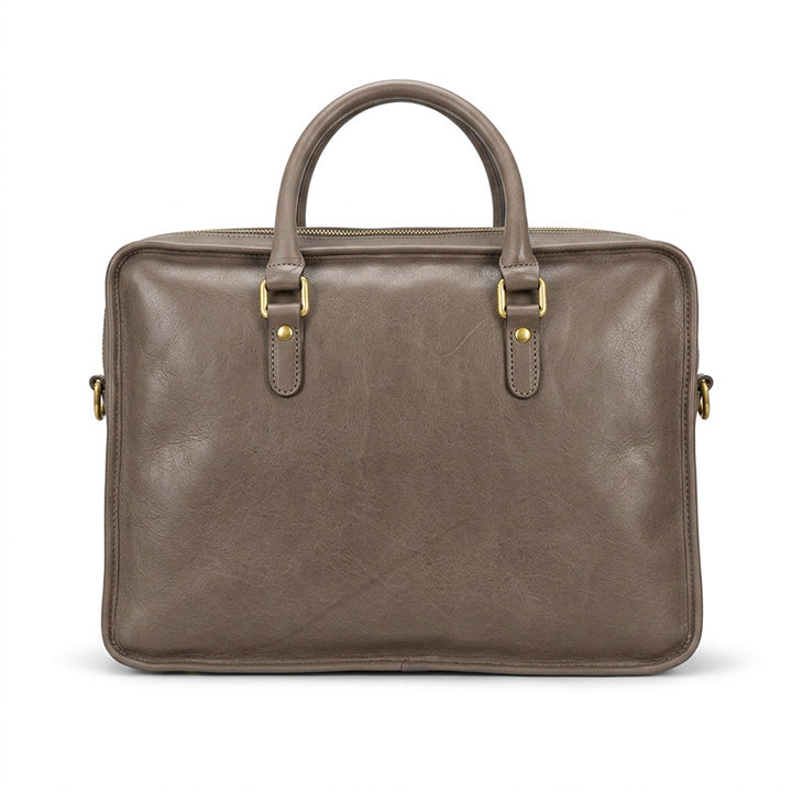 Leather Briefcase for Women Vegetable-Tanned Laptop Work Bag with Card Slots &amp; Pen Holder