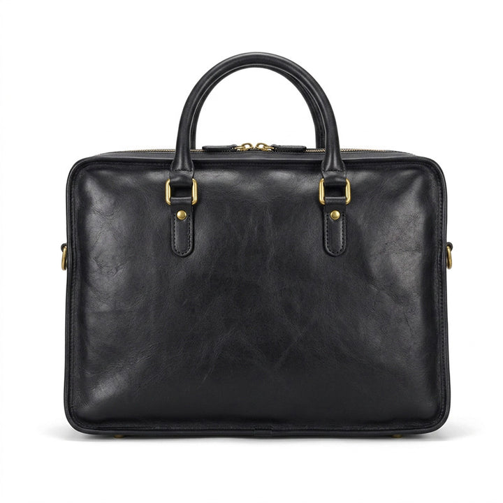 Leather Briefcase for Women Vegetable-Tanned Laptop Work Bag with Card Slots &amp; Pen Holder