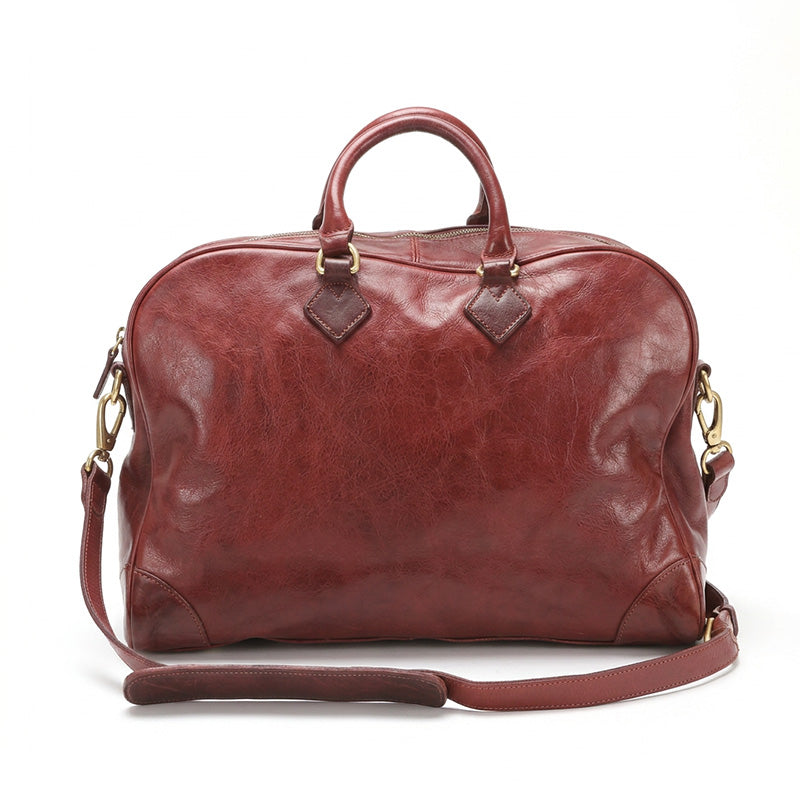 Leather Overnight Handbag for Women Vegetable-Tanned Weekend Travel Shoulder Bag