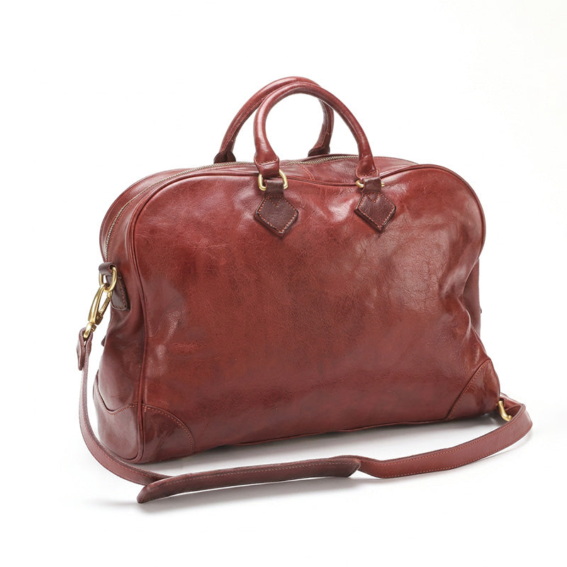 Leather Overnight Handbag for Women Vegetable-Tanned Weekend Travel Shoulder Bag