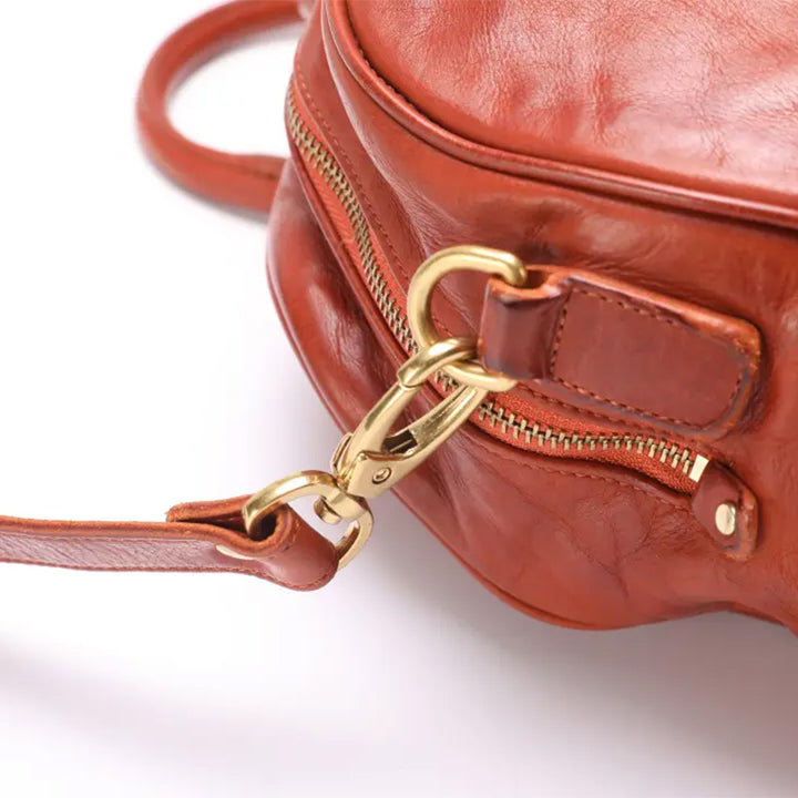 Leather Overnight Handbag for Women Vegetable-Tanned Weekend Travel Shoulder Bag