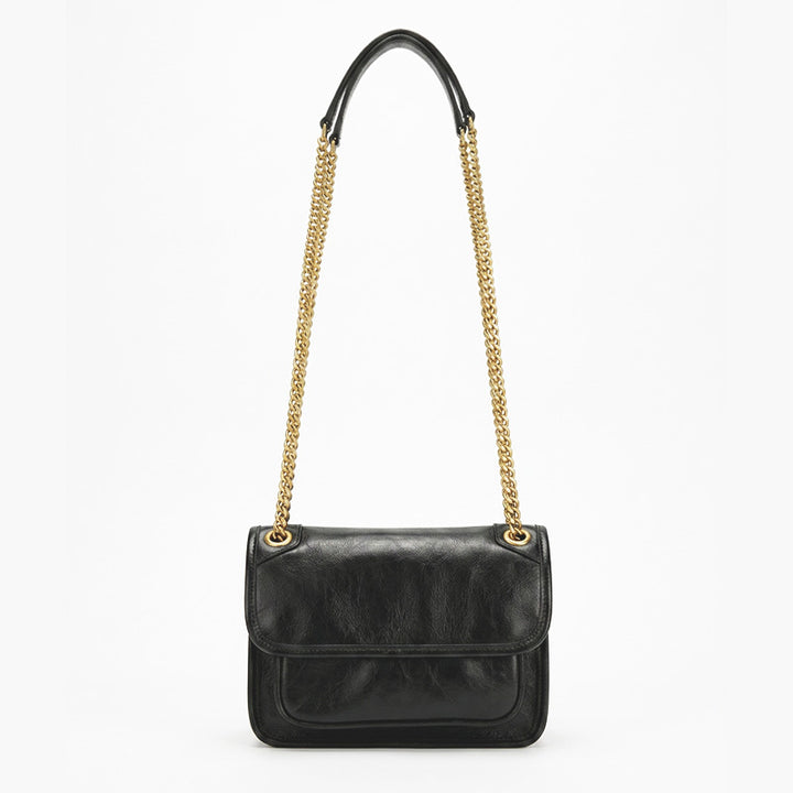 Mini Leather Underarm Bag for Women Vegetable-Tanned Flap Chain Purse