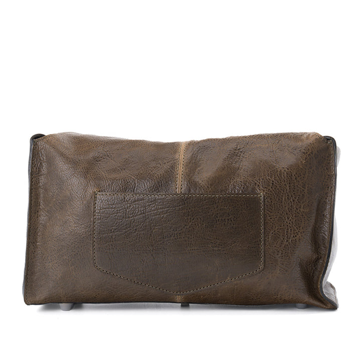 Cargo Baguette Bag Horsehide Leather Multi-Pocket Shoulder Bag with Twist Lock