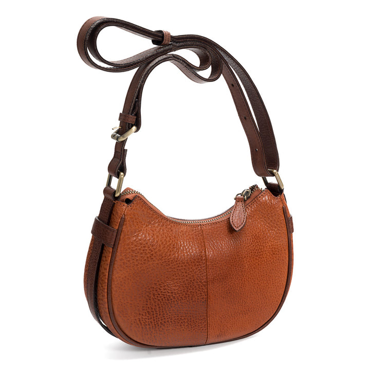 Crescent Bag Washed Full Grain Leather Half Moon Crossbody &amp; Shoulder Bag for Women
