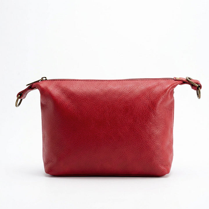 Slouchy Leather Crossbody Bag Washed Full Grain Zip Top Shoulder Bag