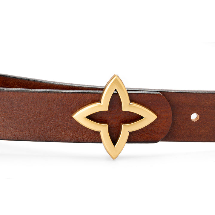 Ceinture femme en cuir tanné végétal, collection simple