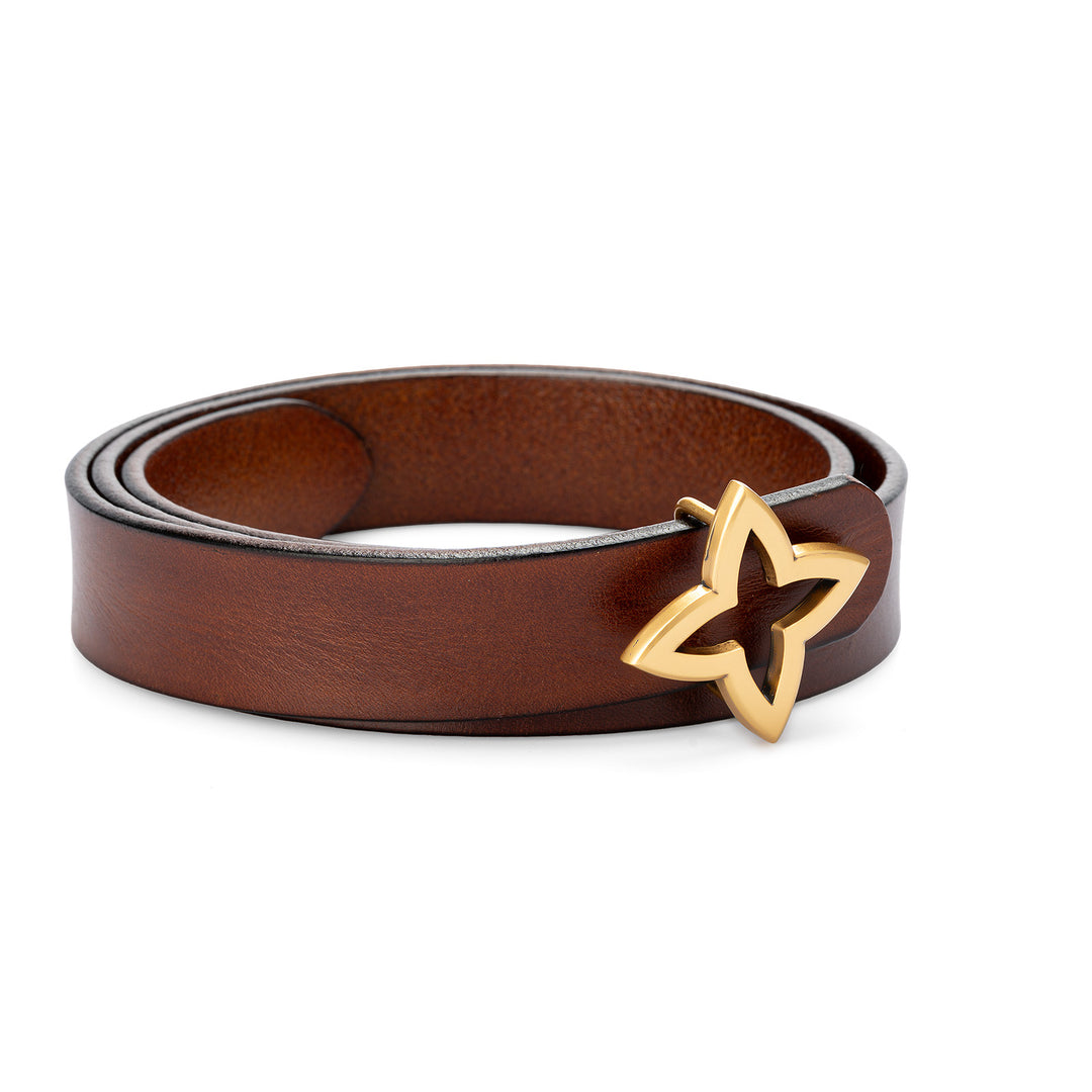 Ceinture femme en cuir tanné végétal, collection simple