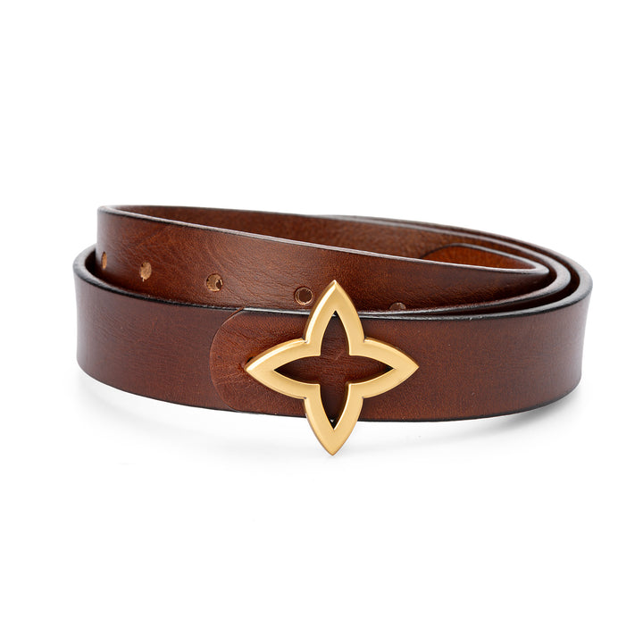 Ceinture femme en cuir tanné végétal, collection simple