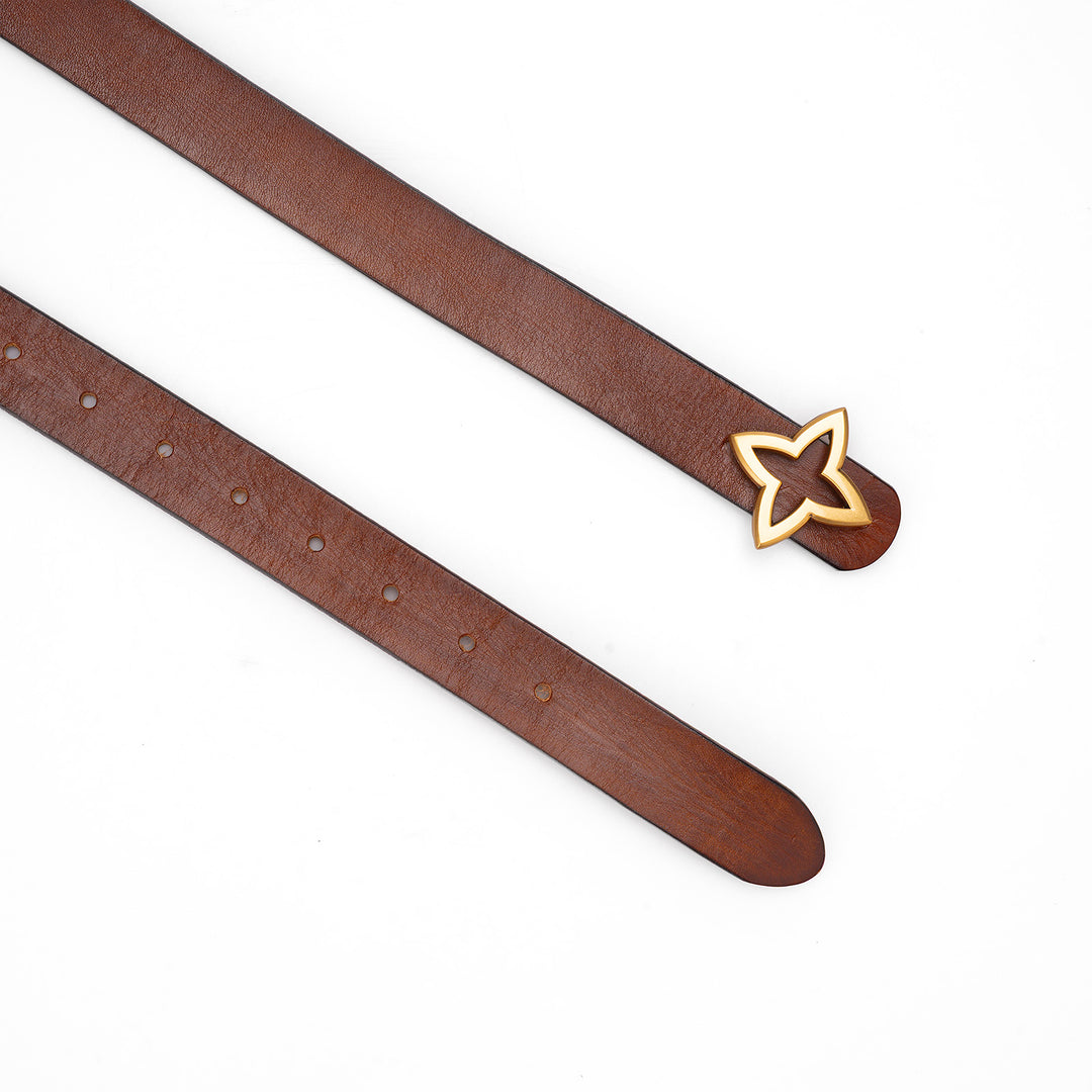 Ceinture femme en cuir tanné végétal, collection simple