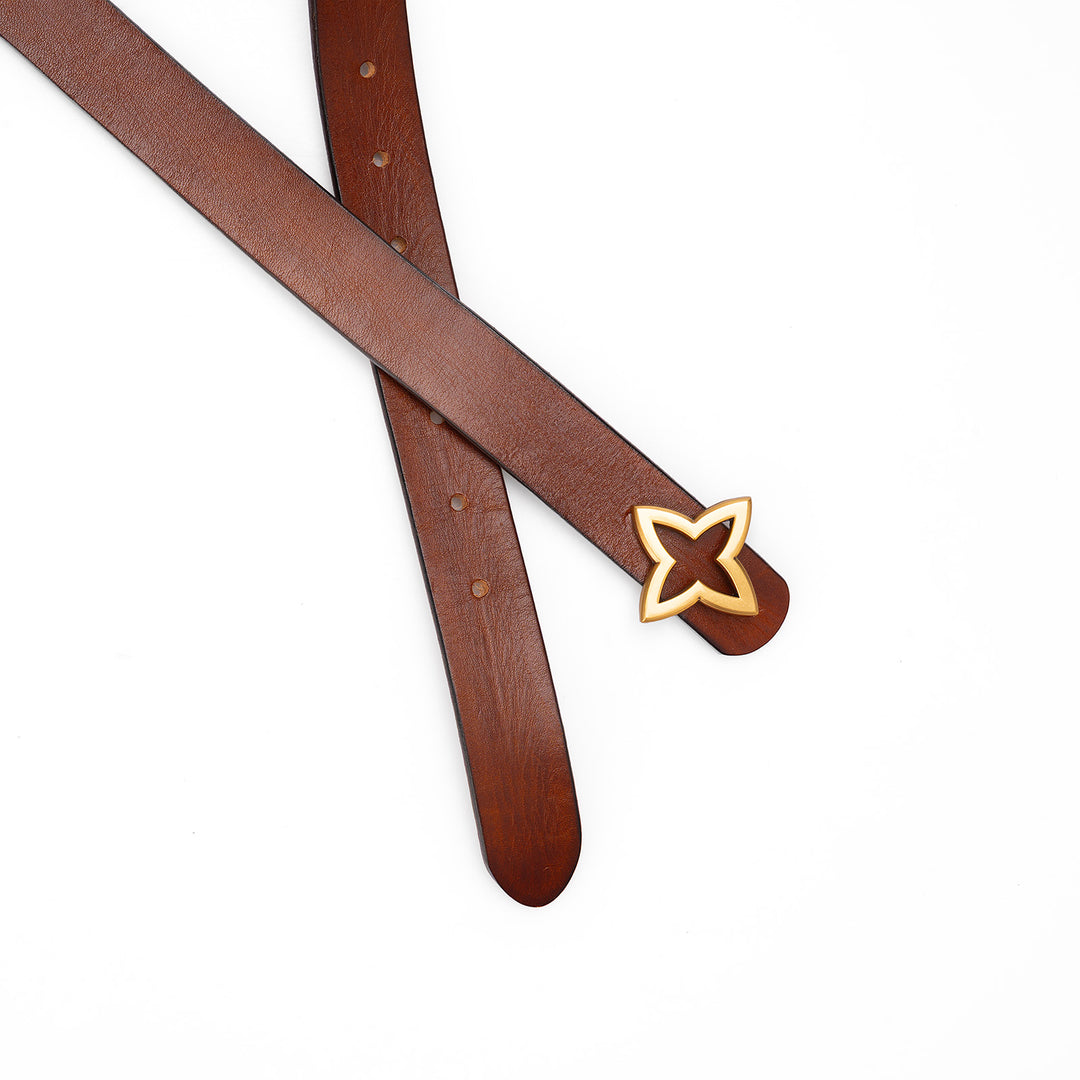 Ceinture femme en cuir tanné végétal, collection simple