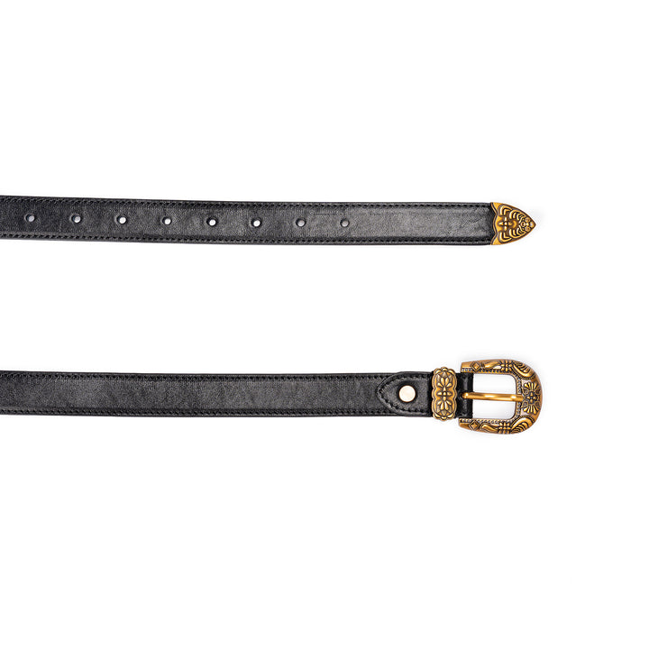 Cinturón de mujer de colección sencilla de piel curtida vegetal