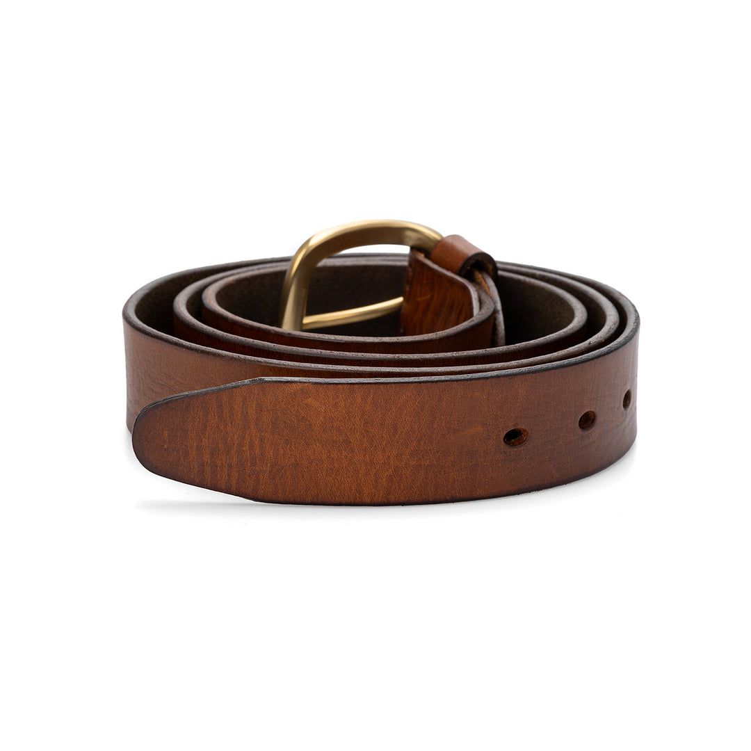 Cinturón de mujer de colección sencilla de piel curtida vegetal