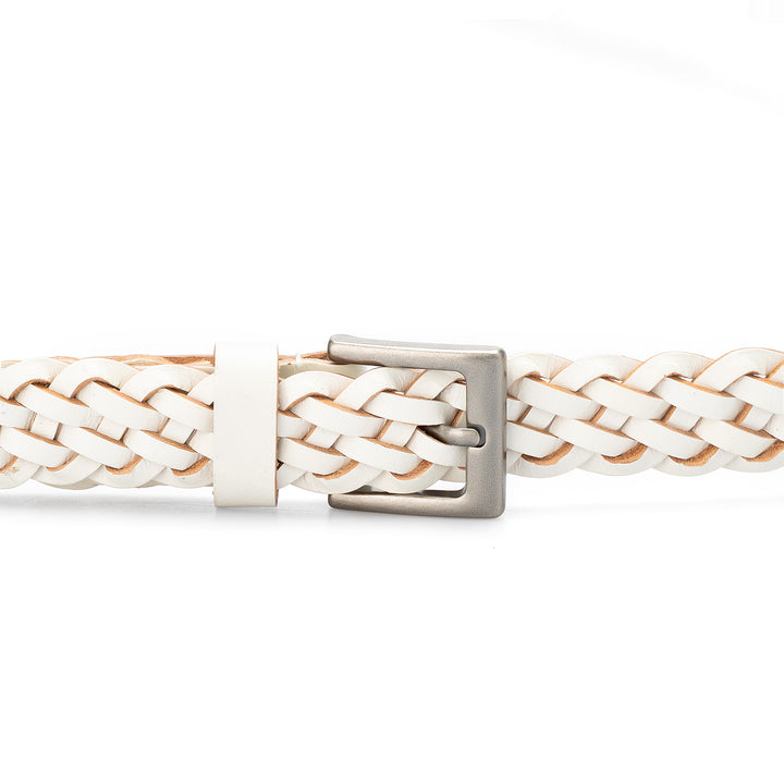 Women’s Top Grain Leather Belt Handwoven Slim Braided Waist Belt