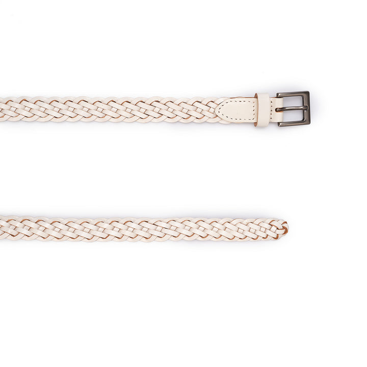 Women’s Top Grain Leather Belt Handwoven Slim Braided Waist Belt