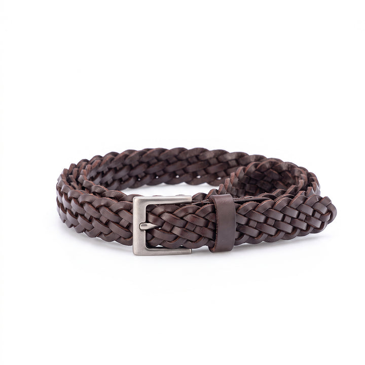 Women’s Top Grain Leather Belt Handwoven Slim Braided Waist Belt